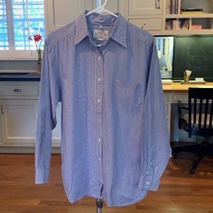 Armani Jeans Navy and White long sleeve button down shirt. Size M.